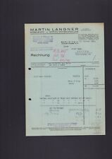 BERLIN, Rechnung 1941, Martin Langner Möbelstoff-Teppich-Grosshandlung