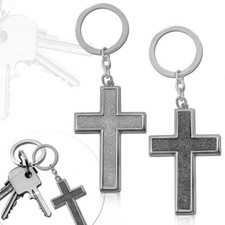 Stahl Schlüsselanhänger Anhänger Zubehör Kruzifix Kreuz Frauen Glitzer Glitzer