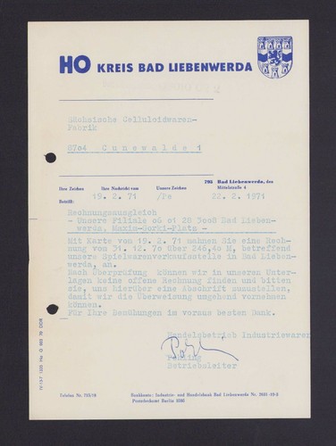 Bad liebenwerda brief 1971 - liebenwerda,,