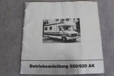 Hobby 550 / 620 AK Wohnmobil Betriebsanleitung "Mai 1989" Bedienungsanleitung