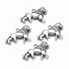 5x Anhänger Löwe 17x26mm