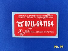 Aufkleber Mercedes Notdienst