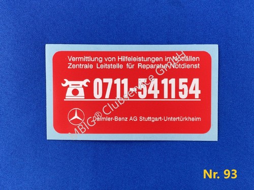 Aufkleber mercedes notdienst - mercedes,
