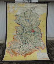 Alte Schulkarte Rollkarte DDR