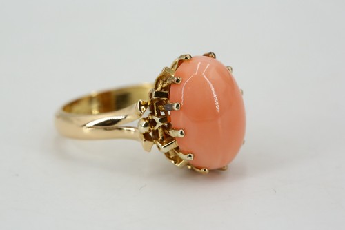 Koralle ring 900 - koralle, gold