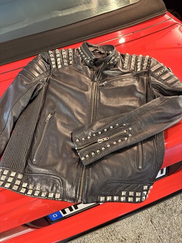 Lederjacke nieten rocker biker - lederjacke,