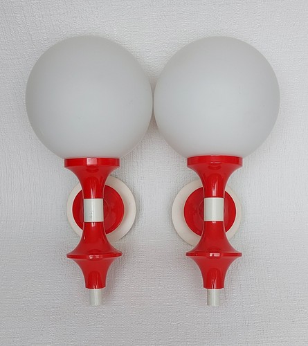 Vintage paar wandllampe - vintage, rot
