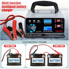 400W 30A Auto Intelligente Batterieladegerät KFZ LKW Batterie Ladegerät 12/24V