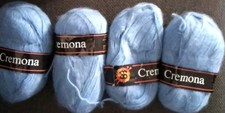 4 Knäuel (184 g) Cremona Wolle, gebraucht,  hellblau