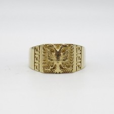 585/-er Gold - Doppeladler Ring Albanien Herrenring Siegelring - Gr.68