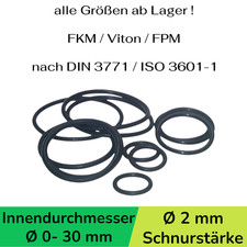 O-Ring Viton VI FKM FPM ID Ø 0-30 x Schnurstärke 2 mm Rundring 0 O Ring OR 👍