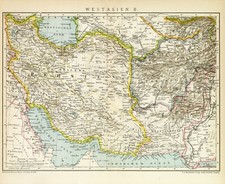 Westasien Persien Iran historische Landkarte antike Karte Lithographie ca. 1892