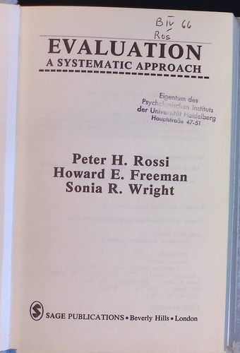 Evaluation rossi peter h - evaluation, rossi,