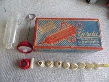 GERDA – Garnier-Spritze, mit 9 Spritztüllen,ca. 50/60er Jahre, in OVP !  TOP !