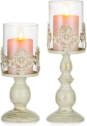 Kerzenständer weiß 2er set - weiß,
