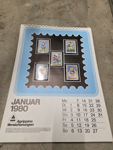 Vintage wandkalender 1980 - vintage,