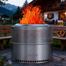 Edelstahl Feuerkorb raucharm