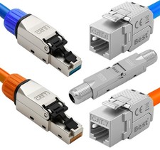 RJ45 Stecker Verbinder Keystone CAT.7 CAT.8 werkzeuglos STP LAN für Verlegekabel