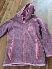 Fleecejacke Mädchen Größe 122,weinrot,Kapuze,Reißverschluss,Eulenstickerei.