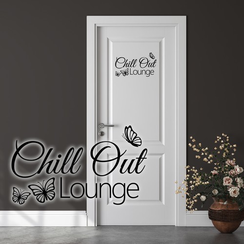 Aufkleber chill out lounge - out,