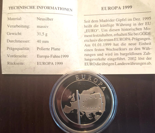Gedenkmedaille 1999 die - 1999, "die