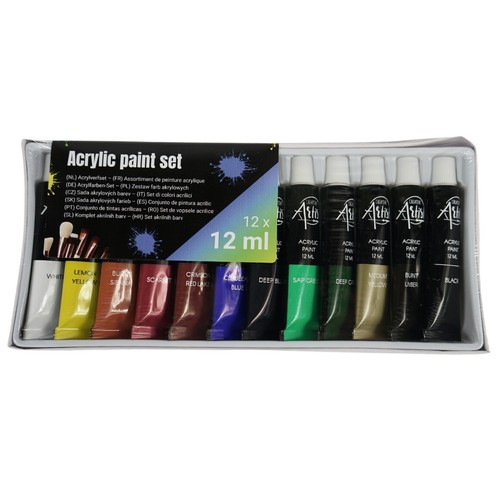 Acrylfarben set tuben 12 - set, in