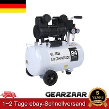 24L Kompressor Silent Ölfrei 220 L/min für Verschrauben 10 Bar 1,5 PS Tragbar