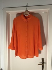 Peter Hahn Crincle Bluse Orange Gr. 42 NEU