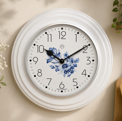 Küchenuhr blaue blumen - küchenuhr,
