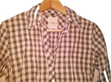 Braun karierte, taillierte Mark Adam Bluse, Gr. 38