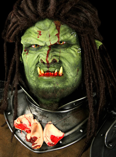 Ork halbmaske aus latex - latex, ob