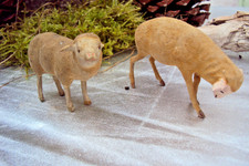 Krippenfiguren 2 Schafe Gips