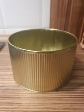Runde Goldfarbige Metall Deko Aufbewahrungsdose Riffeloptik ohne Deckel Ø 17 cm