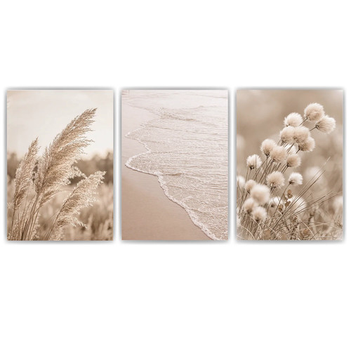 Strand poster 3er set beige - poster,