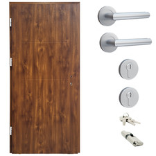 Ausstellungstür #SW08 Haustür Alu-Stahl Tür mit Zarge AC68 DIN Links 92x208 cm