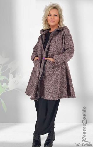 Lagenlook boucle jacke mantel - boucle,