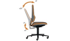 BIMOS Arbeitsdrehstuhl Neon Rollen ohne Polsterelement grau 450-620 mm Synchr...