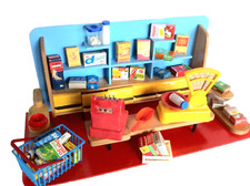 50er 60er Kaufladen KAUFMANNSLADEN Zubehör Kasse Waage Schachteln DDR Korb