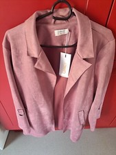 Blazer Cardigan Jacke Wildlederoptik Altrosa Rosa Gr. L