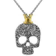 Totenkopf Halskette floral mit