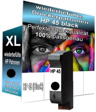 PATRONE SCHWARZ wiederbefüllt FÜR HP 45 51645A DESKJET 710C 720C 722C