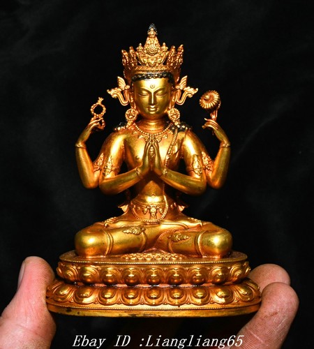 Tibet bronze vergoldet arme - bronze, 4
