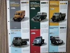 6x Datenblatt von DDR-Nutzfahrzeugen  von Verschiedenen Herstellern / Atlas 