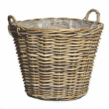 Weide Pflanzkorb natur - 45 cm - Holz Deko Blumen Topf Pflanzen Ständer Korb