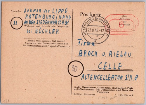 Rotenburg 1945 - (hannover),