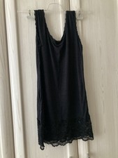 Unterhemd Damen Schwarz Mit Spitze Gr. M