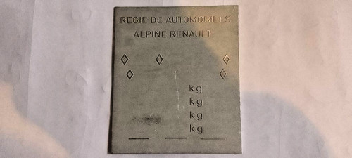 Typenschild renault alpine - typenschild, r5