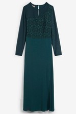 Neu Abendkleid mit Spitze Gr. 44/46 Tiefgrün Maxi-Abend-Ballkleid-Party-Kleid