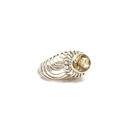 925 silber ring - gelber, citrin