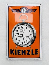 Emailschild Kienzle Uhren Wecker Tam-Tam - 46x29cm - Original um 1930